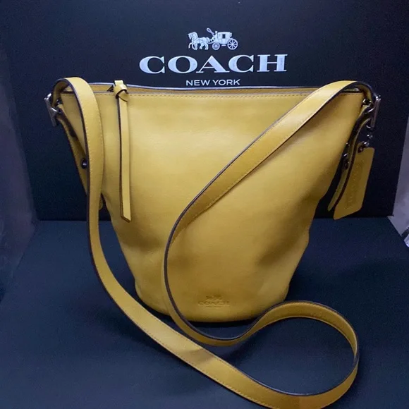 Coach Duffle 16 Bucket Original Legacy Vintage Purse Bag Crossbody Leather Yello - Picture 1 of 6